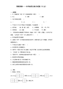 暑假預(yù)熱——小升初語文練習(xí)試題（十五）