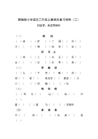 部编版小学语文二年级上册同音字、形近字辨析练习题