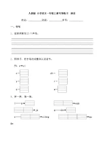 人教版 小学语文一年级上册专项练习  拼音