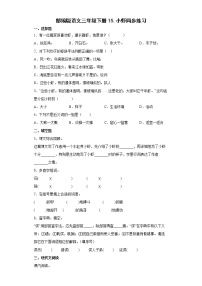 小学语文人教部编版三年级下册15* 小虾同步训练题