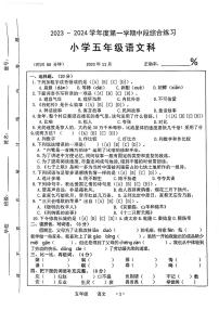 广东省梅州市大埔县2023-2024学年五年级上学期11月期中语文试题