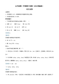 2022-2023学年河北省邢台市部编版五年级上册期中考试语文试卷（解析版）