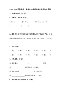 广东省江门市新会东区学校2023-2024学年六年级上学期中考试语文试题