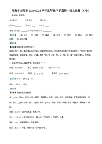 2022-2023学年河南省安阳市部编版五年级下册期中考试语文试卷（A卷）（原卷版+解析版）