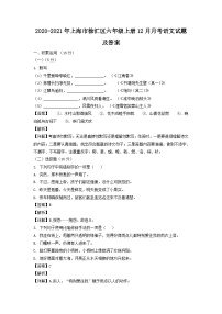 2020-2021年上海市徐汇区六年级上册12月月考语文试题及答案