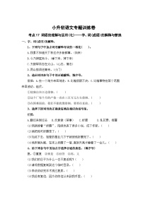 考點(diǎn)17 詞語的理解與運(yùn)用(七)：字、詞(成語)的解釋與替換-2024年小升初語文專題訓(xùn)練（統(tǒng)編版）