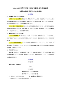 專題13詩詞賞析與小古文閱讀2024-2025學(xué)年六年級(jí)上冊語文期末備考專項(xiàng)訓(xùn)練（統(tǒng)編版）