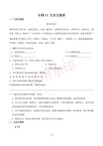 專項(xiàng)13 文言文閱讀-2024-2025統(tǒng)編版六年級(jí)下冊期中專項(xiàng)練習(xí)（小學(xué)語文）