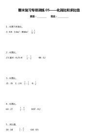 六年级上册 数学期末专项练习05化简比和求比值 北师大版