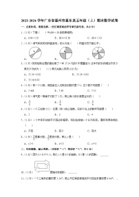 广东省惠州市惠东县2023-2024学年五年级上学期期末数学试卷