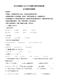 2023-2024学年湖南省怀化市鹤城区人教版五年级上册期末测试数学试卷（原卷+解析）