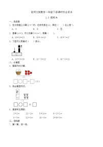 小學(xué)數(shù)學(xué)北師大版（2024）一年級下冊（2024）搭積木精品測試題