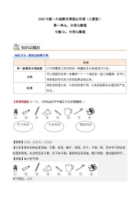 預(yù)習(xí) 專題01：分類與整理-【教師版+學(xué)生版】2025年新二年級(jí)數(shù)學(xué)暑假講義（人教版）