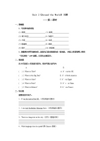 2021學(xué)年Unit 2 Around the WorldLesson 2第二課時復(fù)習(xí)練習(xí)題