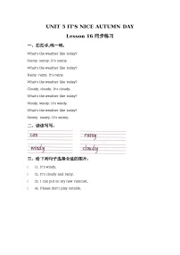 小学英语北京版三年级上册Lesson 16课时训练