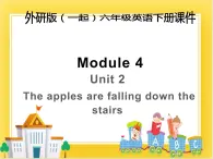 外研版（一起）英語六年級(jí)下冊課件 《Module 4Unit 2 The apples are falling down the stairs.》