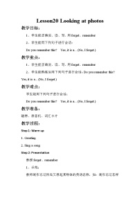 小學(xué)英語(yǔ)冀教版 (三年級(jí)起點(diǎn))六年級(jí)下冊(cè)Unit 4 Li Ming Comes HomeLesson 20 Looking at Photos一等獎(jiǎng)教案