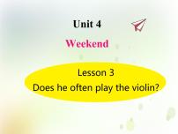 鲁科版 (五四制)Lesson 3 Does he often play the violin?集体备课ppt课件