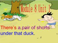 外研版 (一年级起点)一年级下册unit 1 There's a pair of shorts under that duck.教课课件ppt