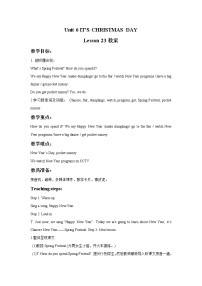 北京版二年級上冊Unit 6 It’s Christmas DayLesson 23教案