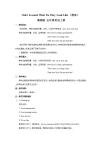 冀教版 (三年級(jí)起點(diǎn))五年級(jí)上冊(cè)Lesson 2 What Do They Look Like?教學(xué)設(shè)計(jì)