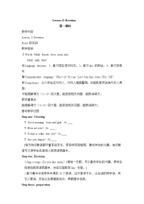 小學科普版Lesson 12 Revision優(yōu)質課教學設計及反思