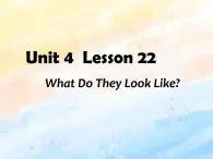 冀教版（一起）3上英語 Lesson 22 What Do They Look Like 課件+教案