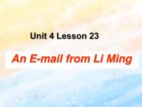 冀教版 (一年级起点)五年级上册Lesson 23 An Email from Li Ming精品课件ppt