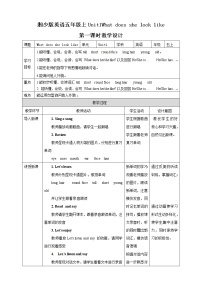 湘少版五年級上冊Unit 1 What does she look like?獲獎第一課時教學設(shè)計