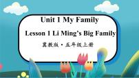 冀教版 (三年級(jí)起點(diǎn))五年級(jí)上冊(cè)u(píng)nit 1 My familyLesson 1 Li Ming's Big Family教課內(nèi)容ppt課件