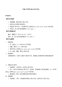 小學(xué)英語(yǔ)湘少版四年級(jí)下冊(cè)Unit 10 He has two feet.學(xué)案