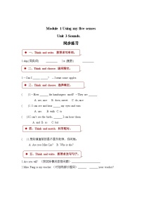 小学英语沪教牛津版(六三制三起)三年级下册unit3 Sounds课后复习题