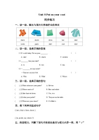 英語一年級(jí)上冊(cè)Unit 8 Put on your coat精品課時(shí)練習(xí)