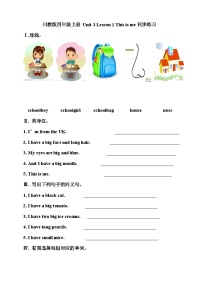 小學(xué)英語川教版四年級上冊Lesson 1 This is me精品達(dá)標(biāo)測試