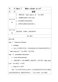 英語湘少版（2024）Unit 7 What colour is it?第2課時教案設(shè)計