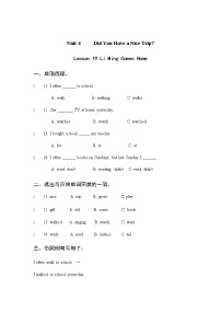 小学英语冀教版 (三年级起点)五年级下册Lesson 19 Li Ming Goes Home课后练习题