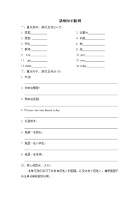 小學(xué)英語(yǔ)人教版 (PEP)三年級(jí)下冊(cè)Unit 1 Welcome back to school!綜合與測(cè)試導(dǎo)學(xué)案