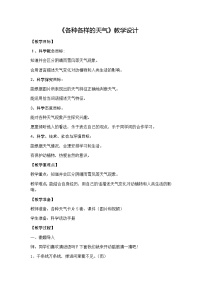 小學(xué)科學(xué)教科版 (2017)二年級(jí)上冊(cè)5.各種各樣的天氣教案