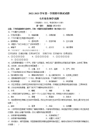 江苏省泰州市泰兴市2022-2023学年七年级上学期期中生物试题（含答案）