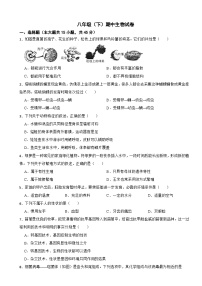 河北省保定市2024年八年級（下）期中生物試卷(附答案）