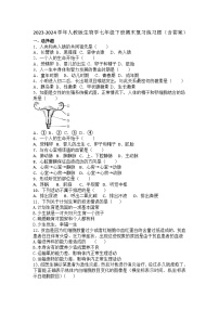 2023-2024學(xué)年人教版生物學(xué)七年級(jí)下冊(cè)期末復(fù)習(xí)練習(xí)題（含答案）