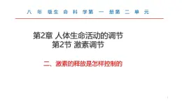 生物滬教版八年級上冊 生命科學 2.2  激素的釋放是怎樣控制的 課件