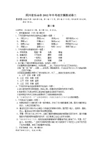 四川省乐山市2012届九年级第三次中考模拟考试语文试题