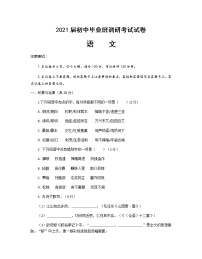 河南省重点中学2021届九年级初中毕业班调研考试语文试题+答案