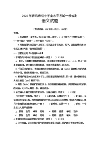 2020年山东省青岛市初中学业水平考试一模检测语文试题