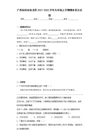 廣西欽州市欽北區(qū)2021-2022學(xué)年九年級(jí)上學(xué)期期末語(yǔ)文試題(含答案)
