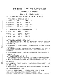 湖南省祁阳县浯溪第二中学2022-2023学年九年级上学期期中检测语文试题(含答案)