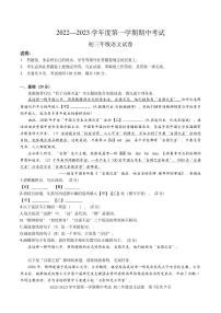 深圳中学2022-2023学年九年级上学期11月期中语文试卷（含答案）