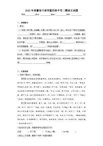 2023年安徽省六安市霍邱县中考二模语文试题（含答案）