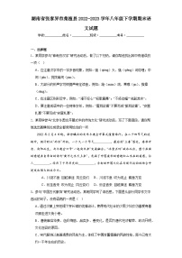 湖南省张家界市桑植县2022-2023学年八年级下学期期末语文试题（含答案）